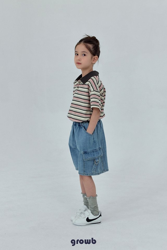 Grow B - Korean Children Fashion - #minifashionista - Track Collar Tee - 6