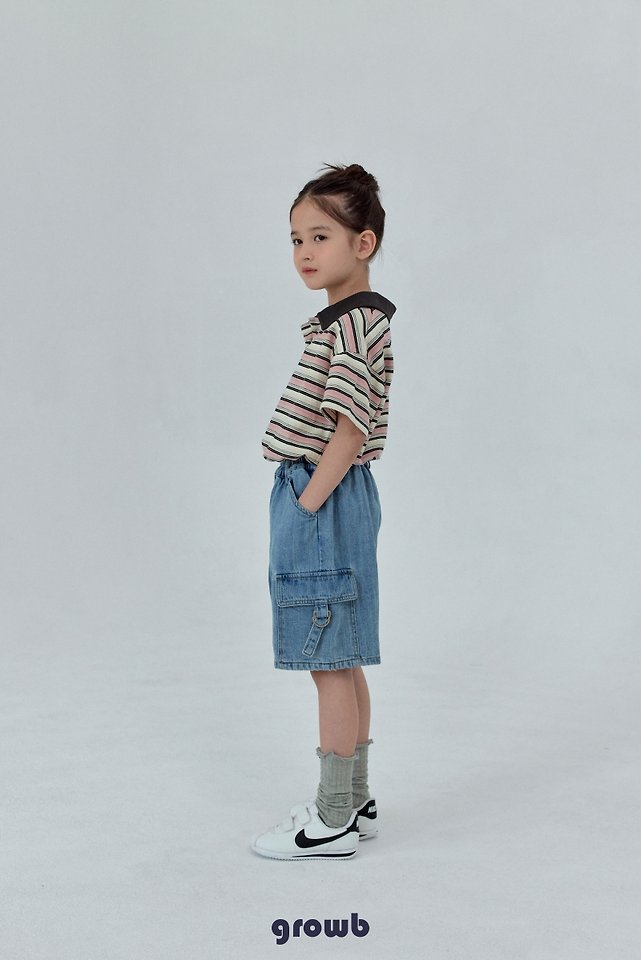 Grow B - Korean Children Fashion - #prettylittlegirls - Track Collar Tee - 7