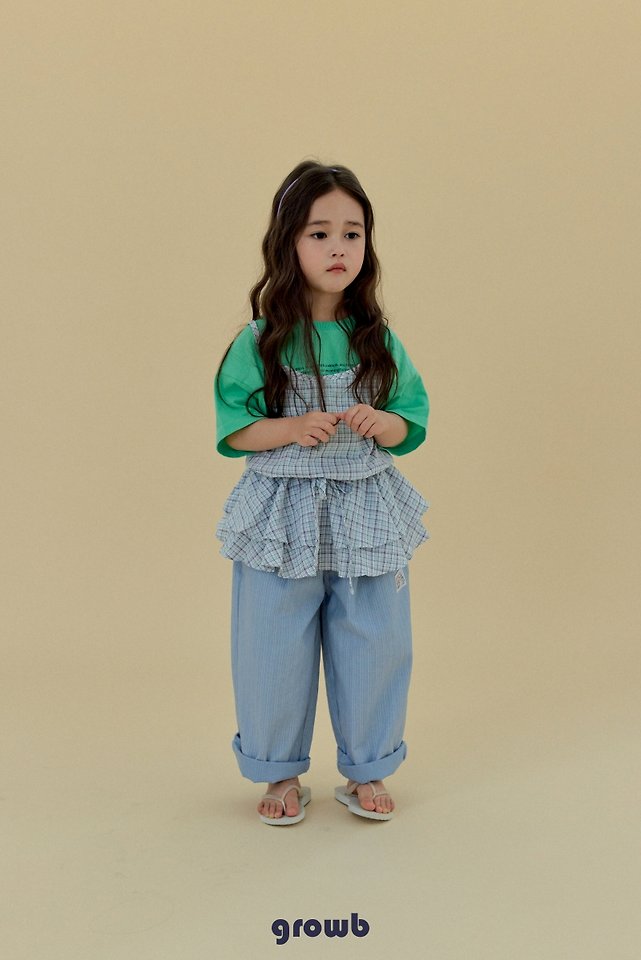 Grow B - Korean Children Fashion - #stylishchildhood - Coco One-piece (Check) - 3