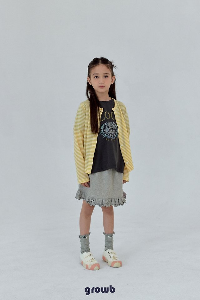 Grow B - Korean Children Fashion - #stylishchildhood - Ruffle Sweat Skirt - 2