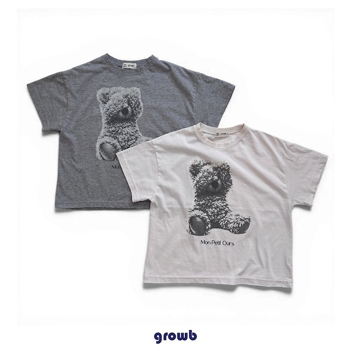 Grow B - Korean Children Fashion - #toddlerclothing - Holo Bear Tee