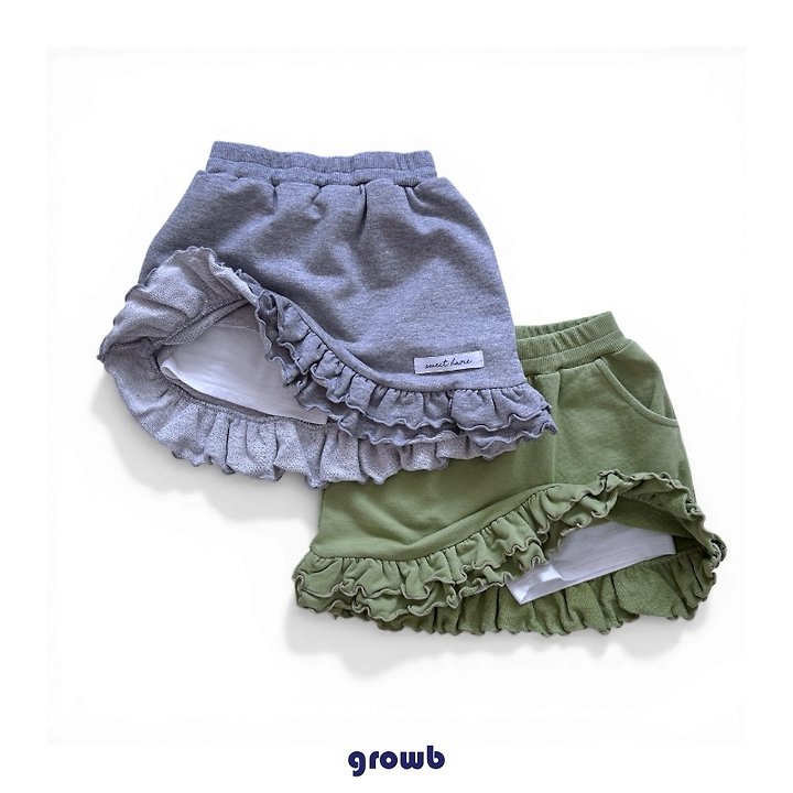Grow B - Korean Children Fashion - #toddlerclothing - Ruffle Sweat Skirt
