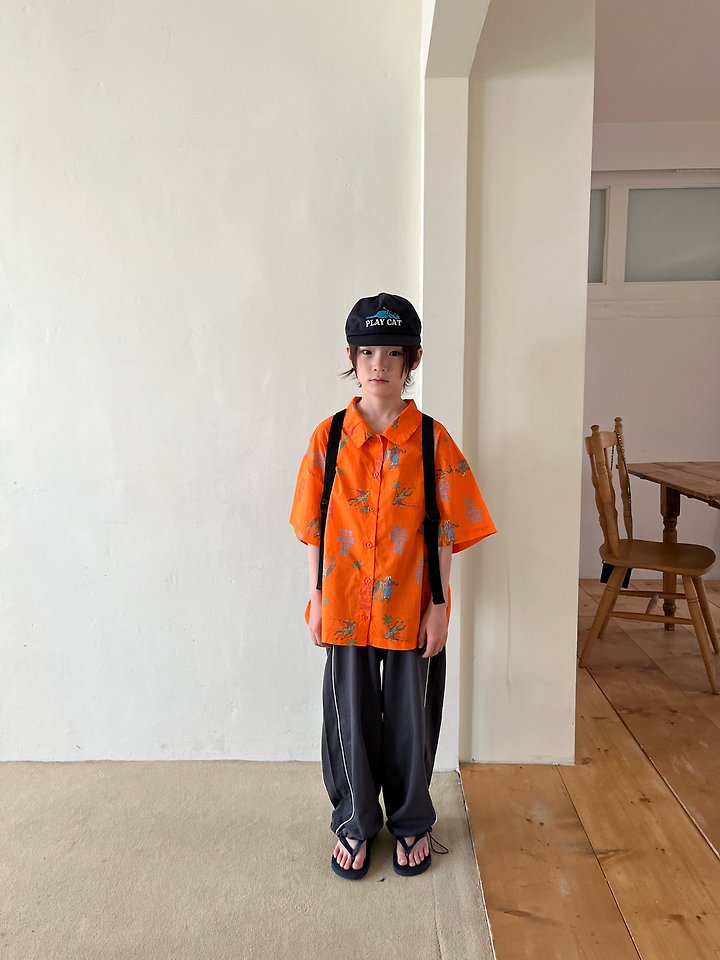Grue Baba - Korean Children Fashion - #kidsshorts - Nacho Shirt (Orange) - 9