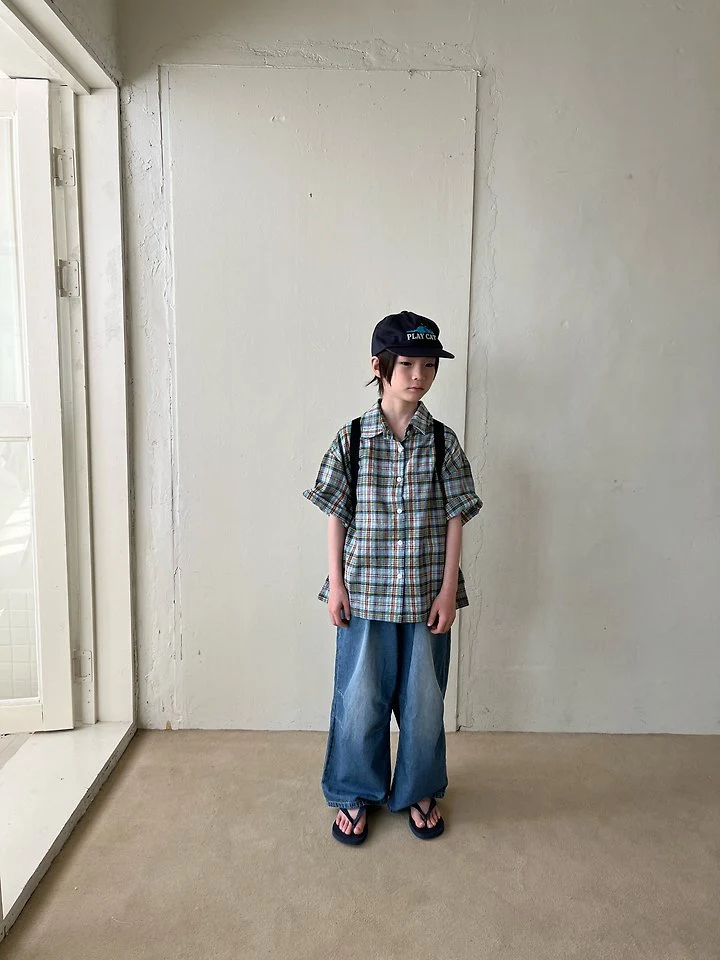 Grue Baba - Korean Children Fashion - #kidsshorts - Cass Shirt (Check) - 7