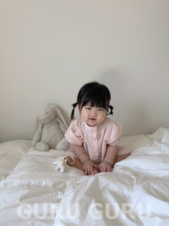 Guru Guru - Korean Baby Fashion - #babyboutique - Linen Puff Romper - 6