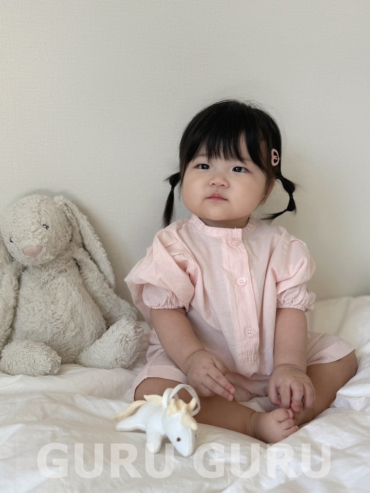 Guru Guru - Korean Baby Fashion - #babyclothing - Linen Puff Romper - 8