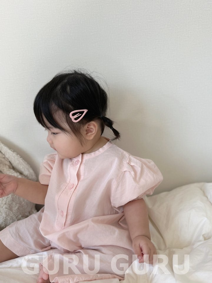 Guru Guru - Korean Baby Fashion - #babyfashion - Linen Puff Romper - 9