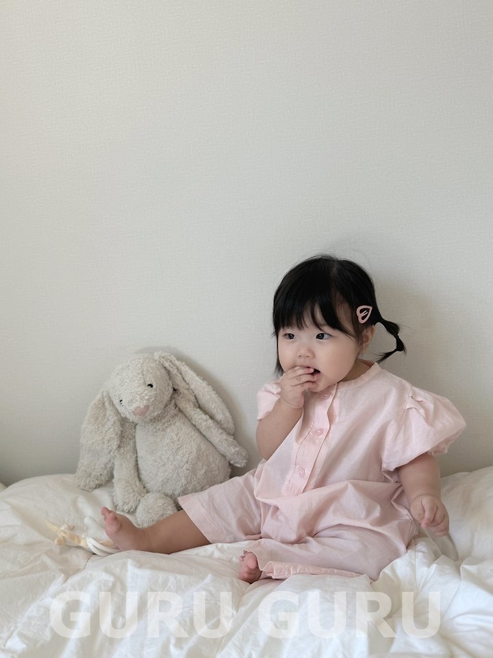 Guru Guru - Korean Baby Fashion - #babyfever - Linen Puff Romper - 10