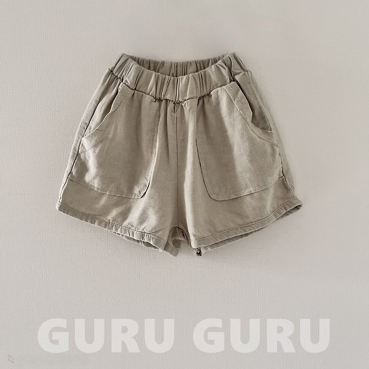 Guru Guru - Korean Baby Fashion - #babyfever - Linen Pocket Pants - 3