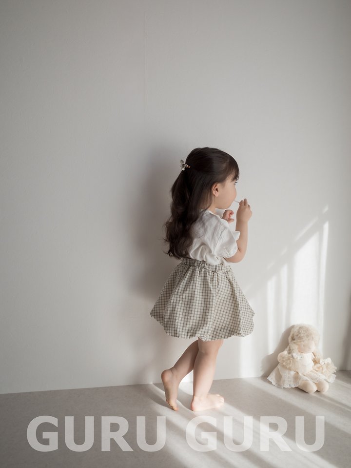 Guru Guru - Korean Baby Fashion - #babygirlfashion - Check Cloud Skirt - 3