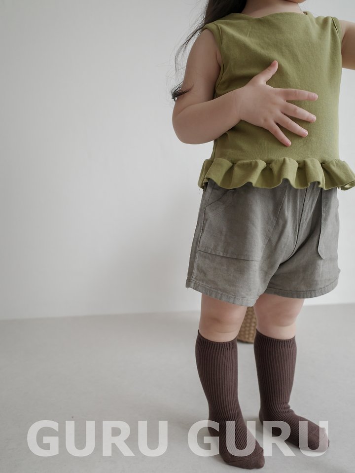 Guru Guru - Korean Baby Fashion - #babylifestyle - Linen Pocket Pants - 5