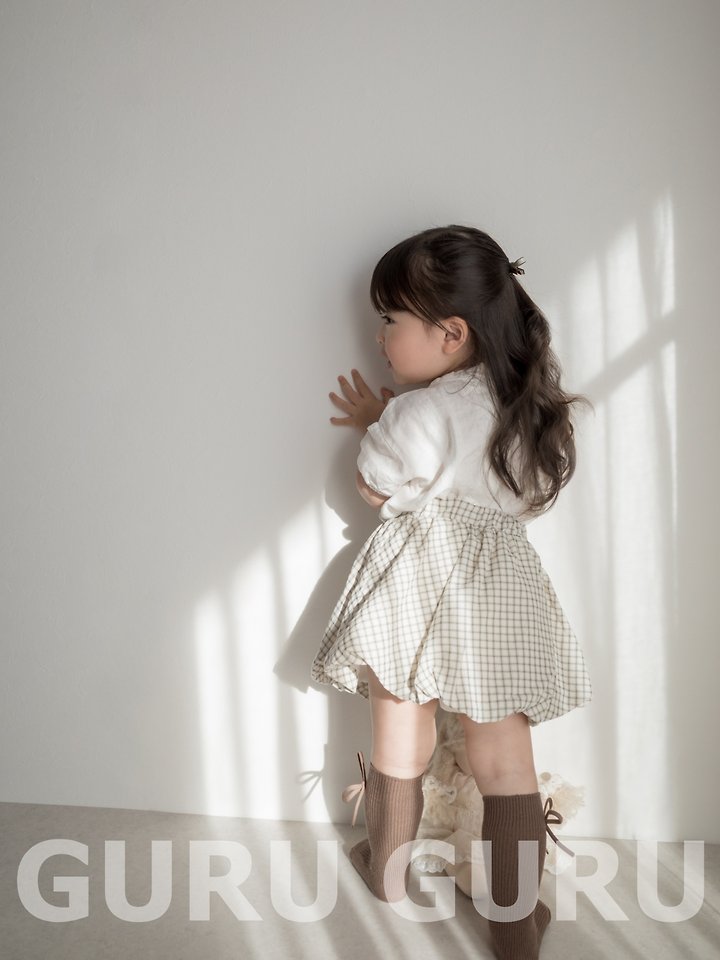 Guru Guru - Korean Baby Fashion - #babygirlfashion - Check Cloud Skirt - 4