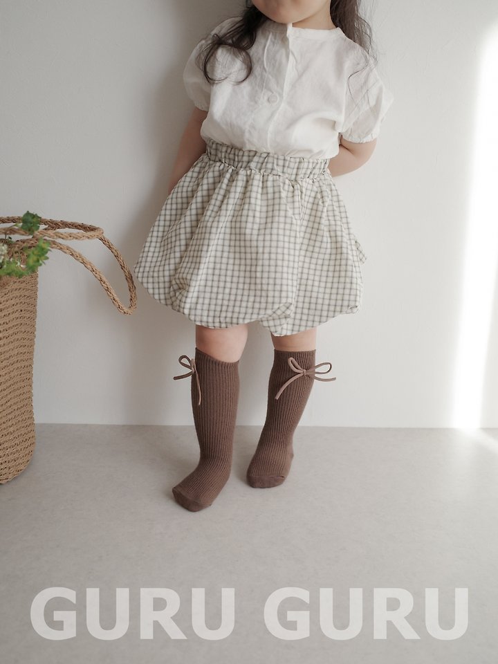Guru Guru - Korean Baby Fashion - #babyoninstagram - Check Cloud Skirt - 5