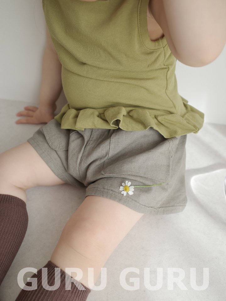 Guru Guru - Korean Baby Fashion - #babyootd - Linen Pocket Pants - 7