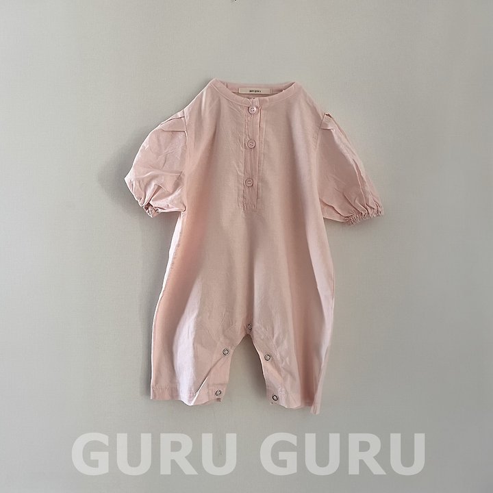 Guru Guru - Korean Baby Fashion - #babyoutfit - Linen Puff Romper