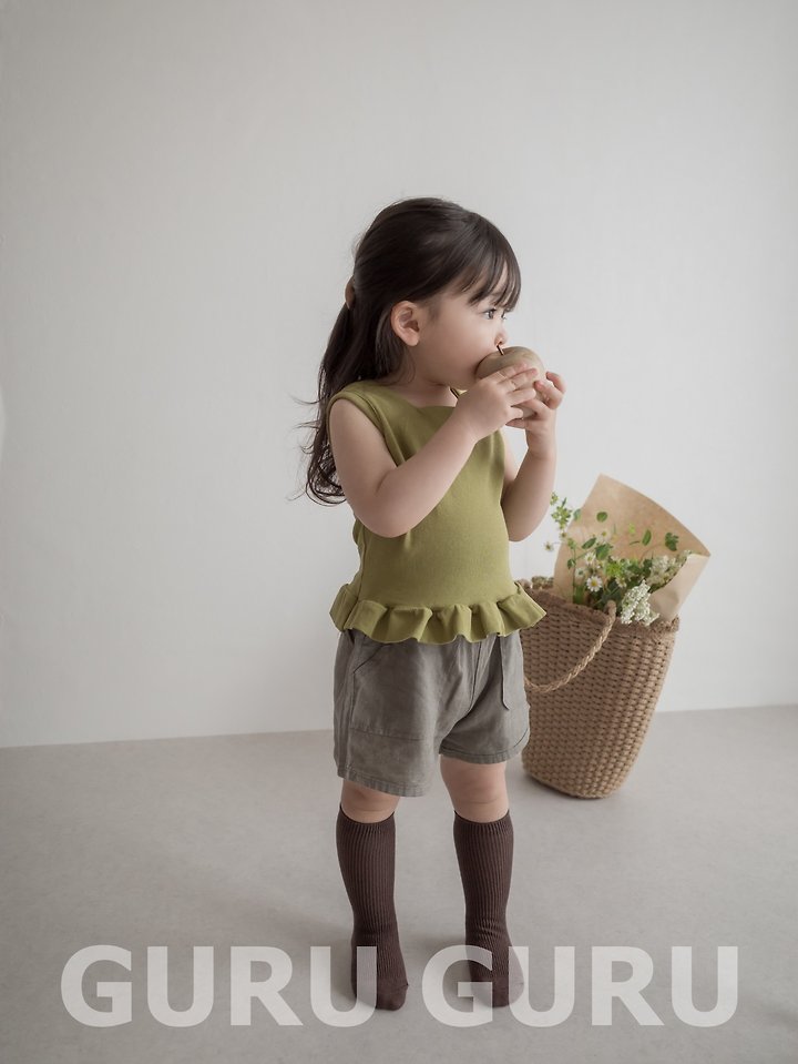 Guru Guru - Korean Baby Fashion - #babyoutfit - Frill Sleeveless - 12