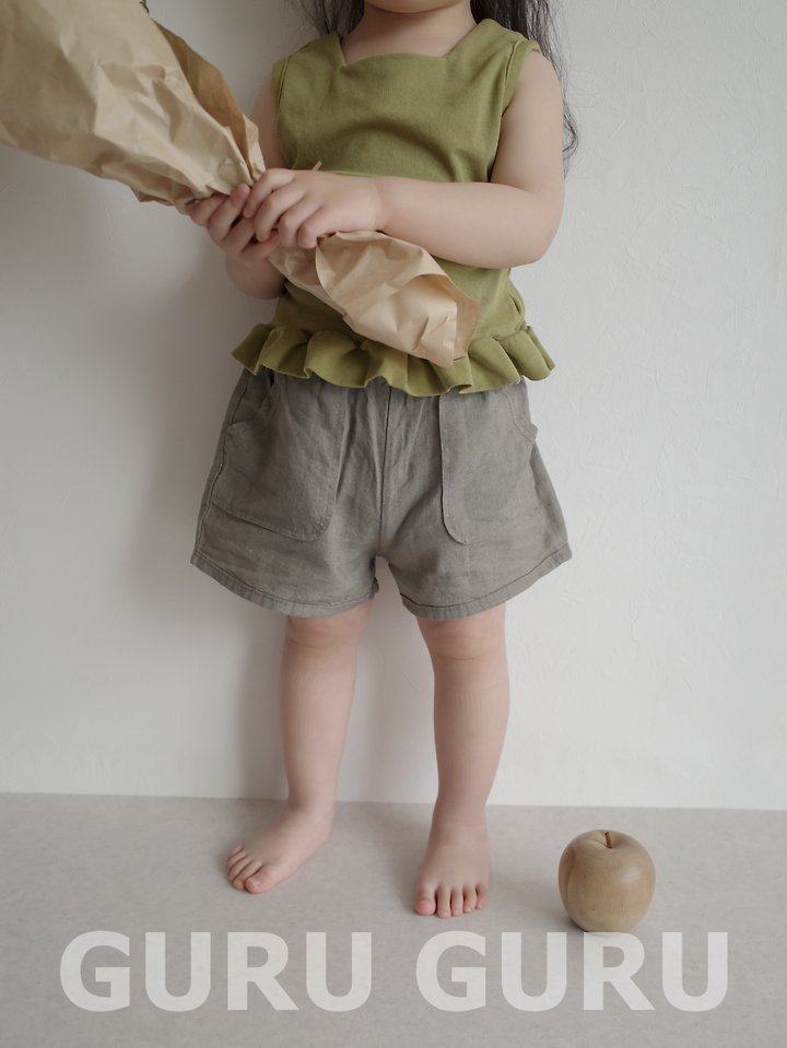 Guru Guru - Korean Baby Fashion - #babyoutfit - Linen Pocket Pants - 9