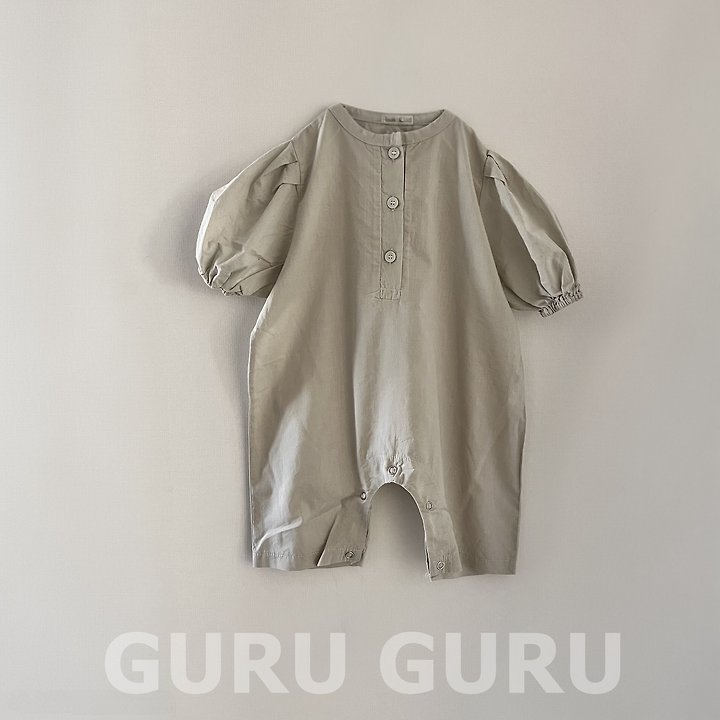 Guru Guru - Korean Baby Fashion - #onlinebabyboutique - Linen Puff Romper - 3