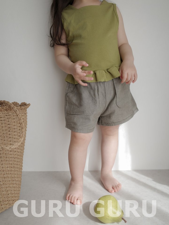 Guru Guru - Korean Baby Fashion - #onlinebabyboutique - Linen Pocket Pants - 11