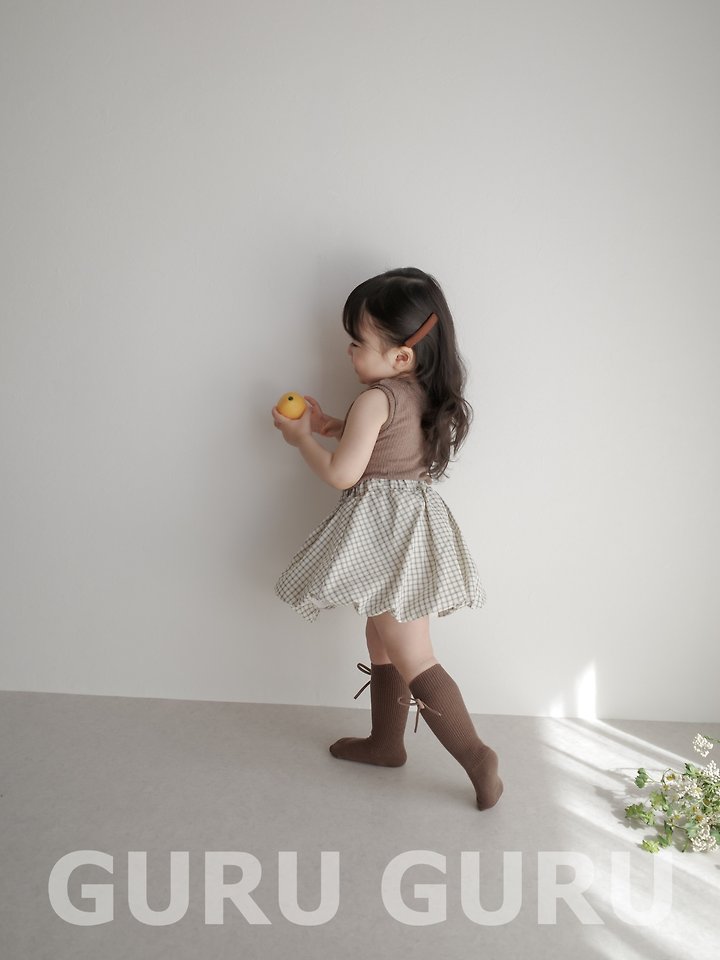 Guru Guru - Korean Baby Fashion - #onlinebabyboutique - Check Cloud Skirt - 10