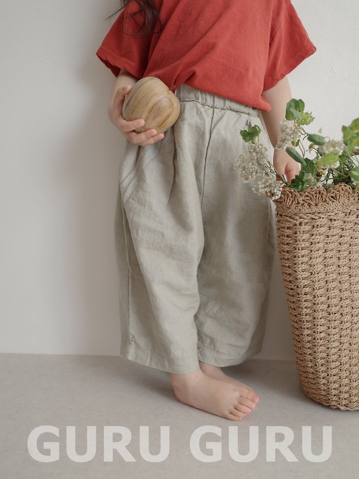 Guru Guru - Korean Baby Fashion - #onlinebabyboutique - Linen Wood Pants - 9