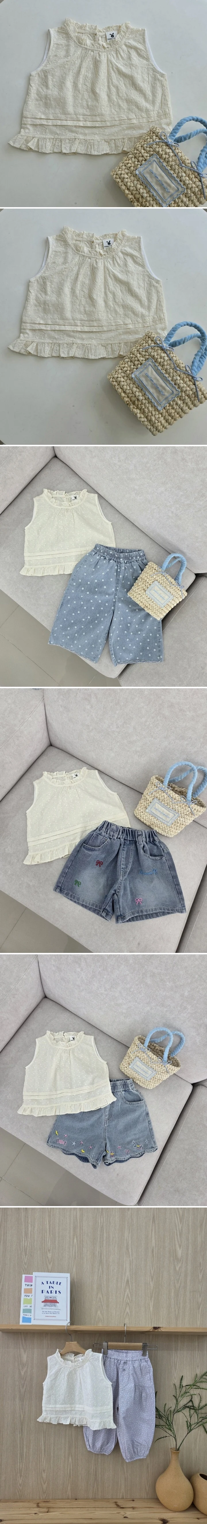 Hanacoco - Korean Children Fashion - #magicofchildhood - Sleeveless Frill Blouse