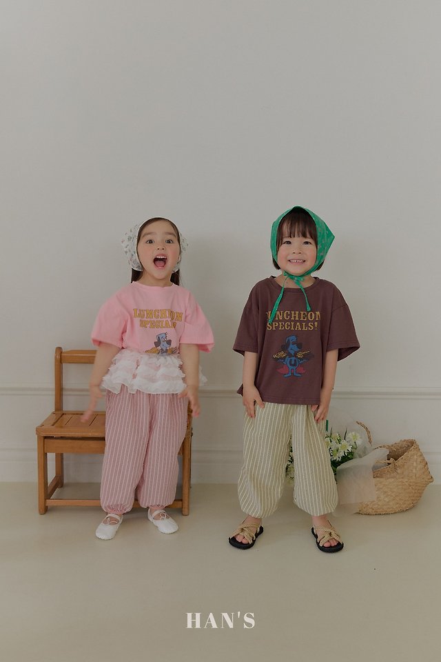 Han's - Korean Children Fashion - #childrensboutique - Cherry Stripe Pants - 6