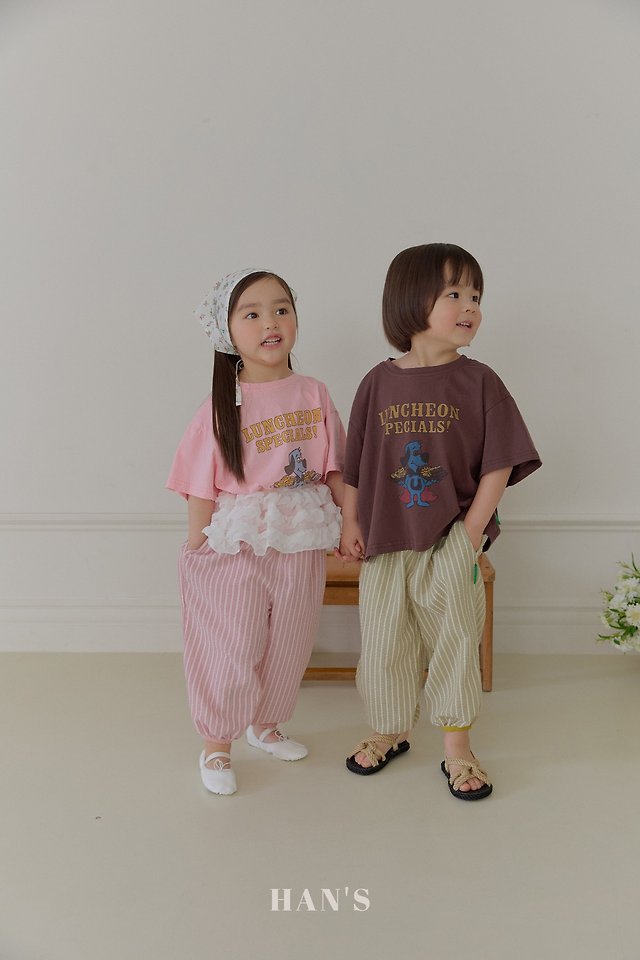 Han's - Korean Children Fashion - #kidsshorts - Cherry Stripe Pants - 10