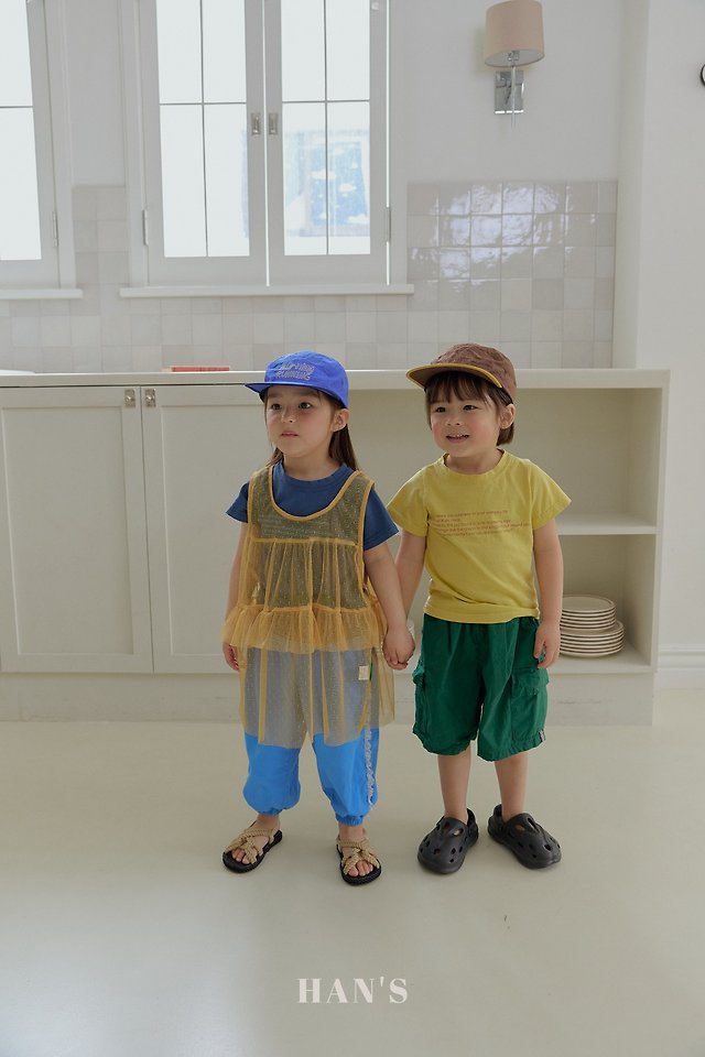 Han's - Korean Children Fashion - #kidsshorts - Mini Lettering Tee - 5