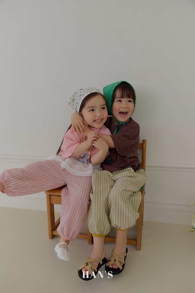 Han's - Korean Children Fashion - #kidzfashiontrend - Cherry Stripe Pants - 12