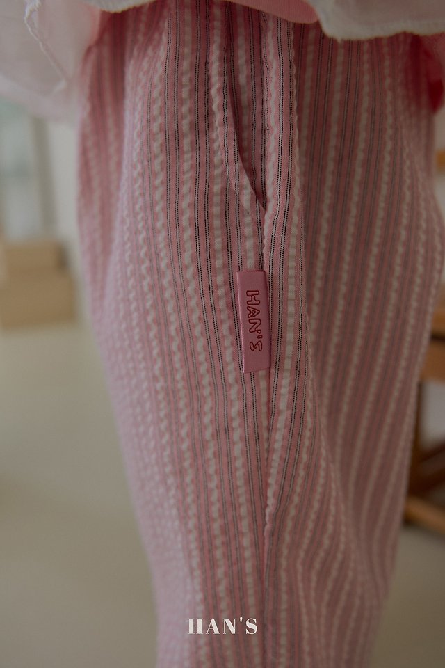 Han's - Korean Children Fashion - #toddlerclothing - Cherry Stripe Pants - 4