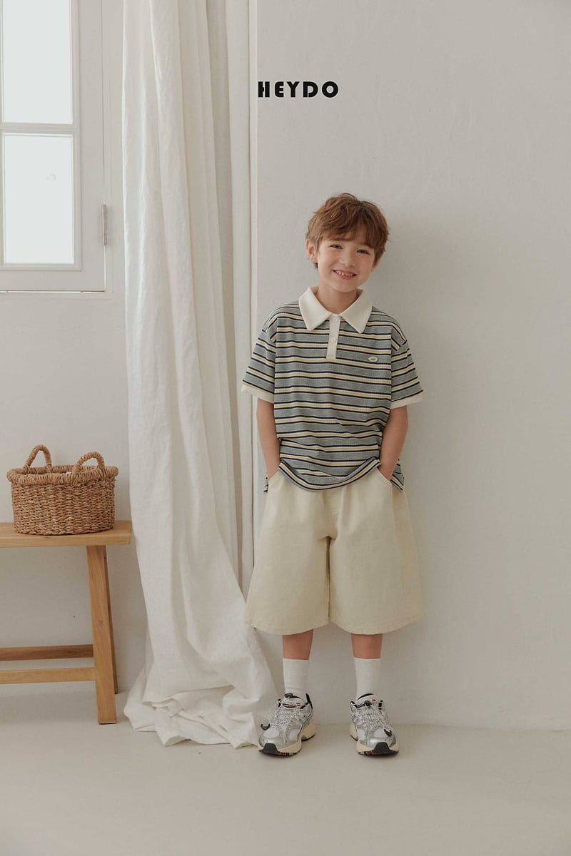Heydo - Korean Children Fashion - #Kfashion4kids - Waffle Stripe Collar Tee - 9