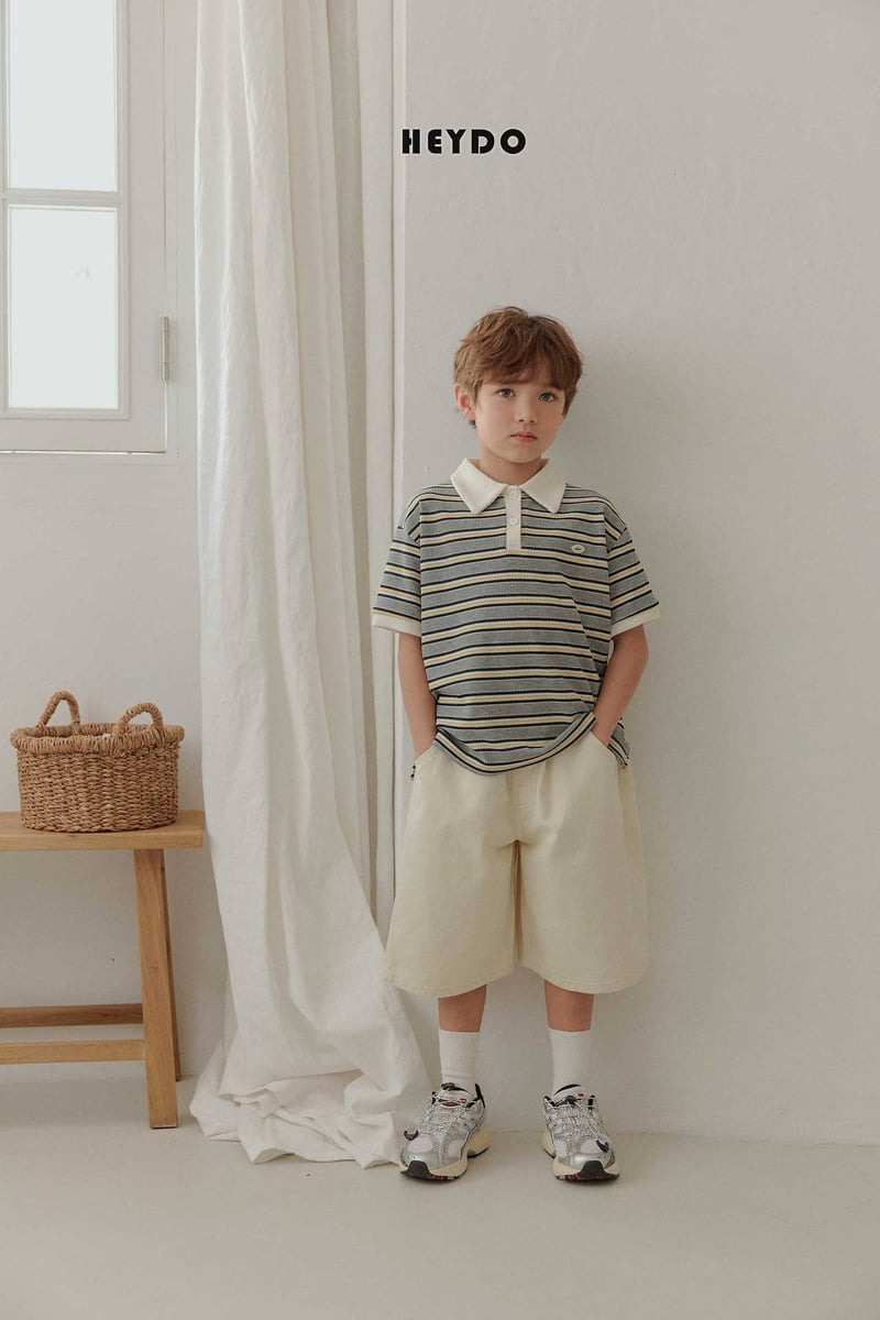 Heydo - Korean Children Fashion - #littlefashionista - Waffle Stripe Collar Tee - 10