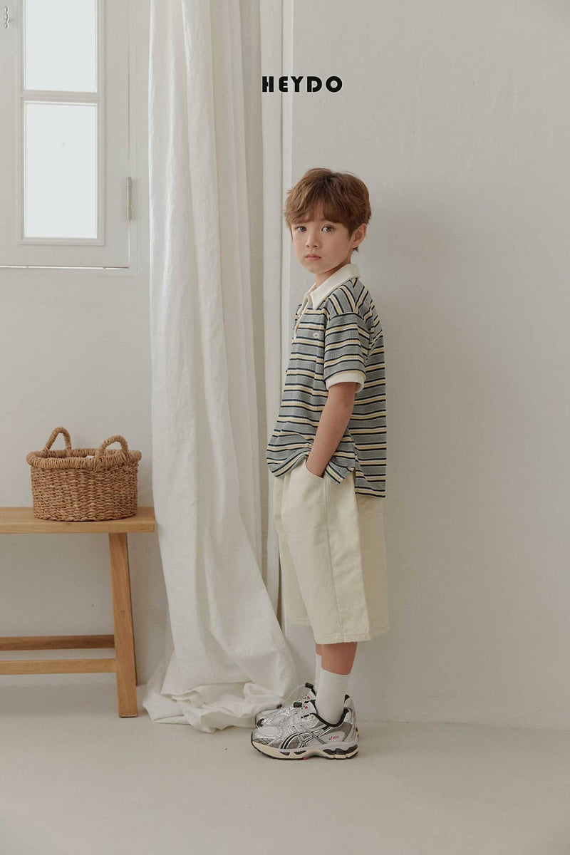 Heydo - Korean Children Fashion - #magicofchildhood - Waffle Stripe Collar Tee - 11