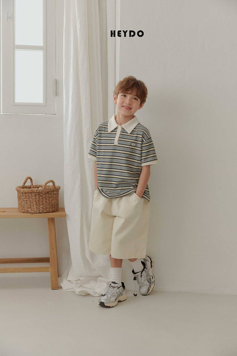 Heydo - Korean Children Fashion - #minifashionista - Waffle Stripe Collar Tee - 12