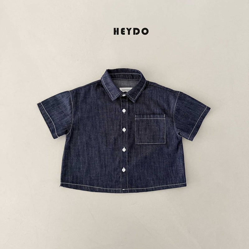 Heydo - Korean Children Fashion - #prettylittlegirls - Raw Denim Short Sleeve Shirt