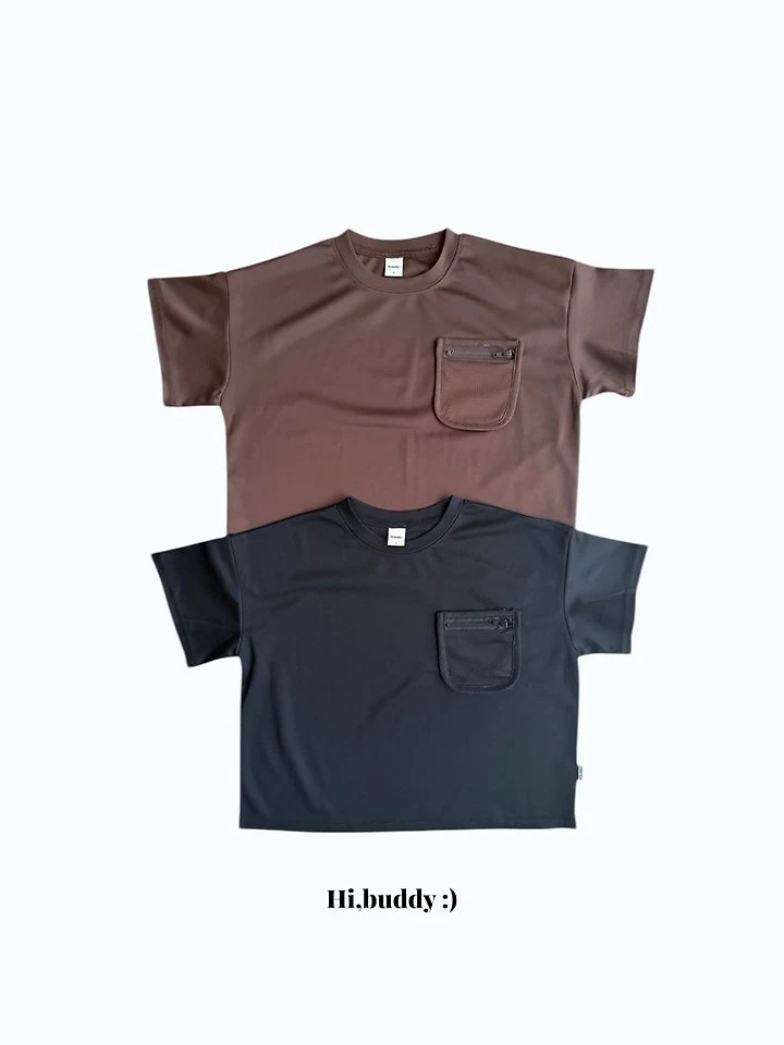 Hi buddy - Korean Children Fashion - #designkidswear - Pocket Zipper Tee