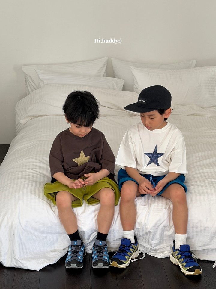 Hi buddy - Korean Children Fashion - #kidsshorts - Star Tee - 5