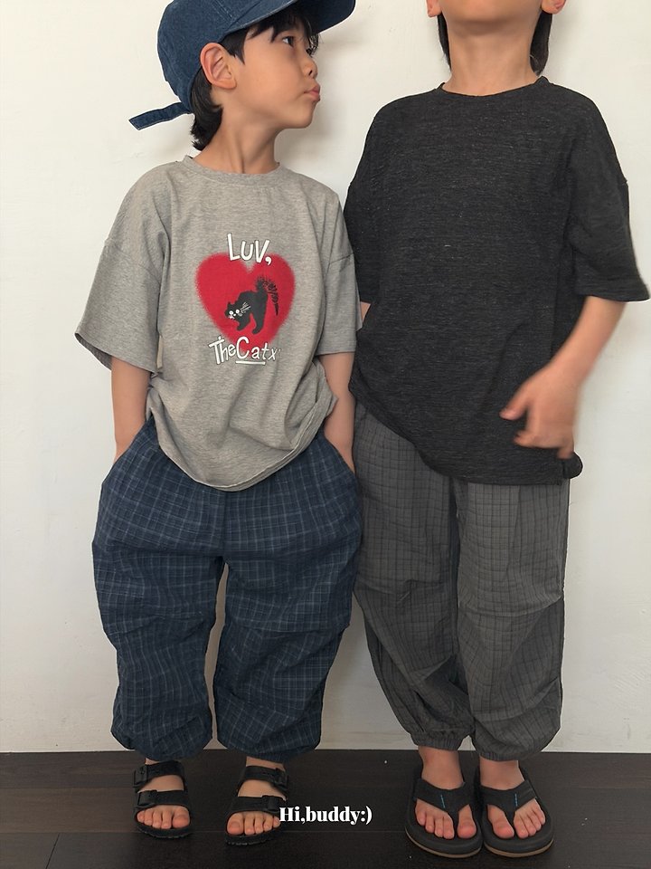 Hi buddy - Korean Children Fashion - #kidsshorts - Check Tok Pants - 4