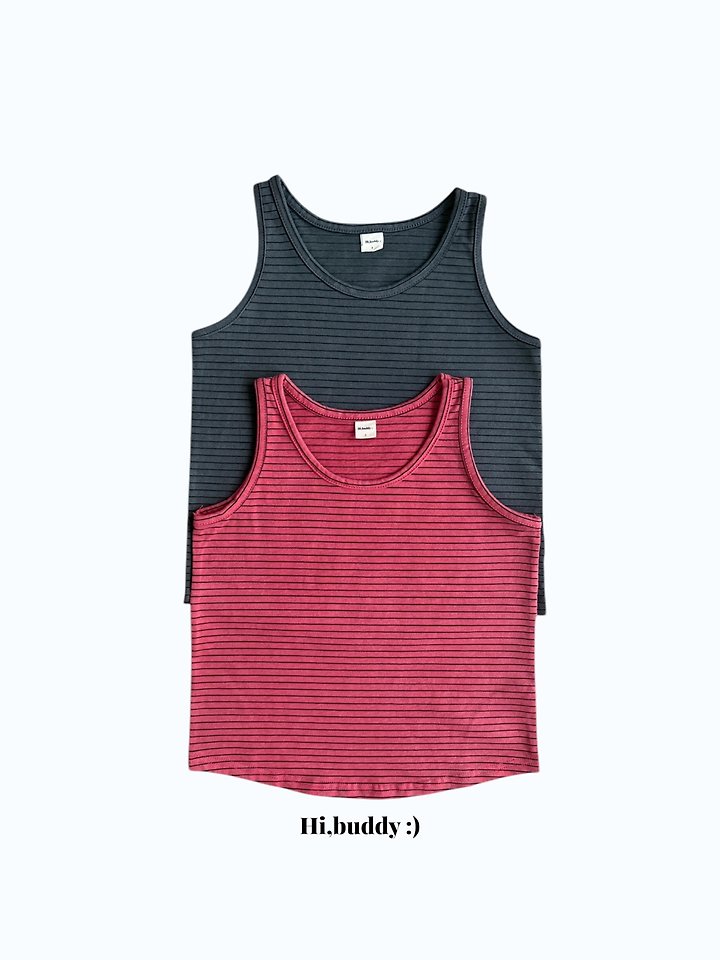 Hi buddy - Korean Children Fashion - #kidsstore - Pigment Stripe Sleeveless