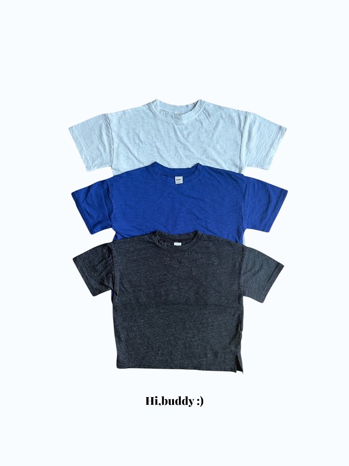 Hi buddy - Korean Children Fashion - #littlefashionista - Slit Short Sleeve Tee