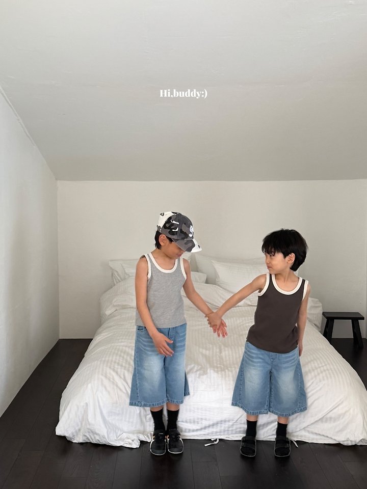 Hi buddy - Korean Children Fashion - #todddlerfashion - Waffle Sleeveless - 6