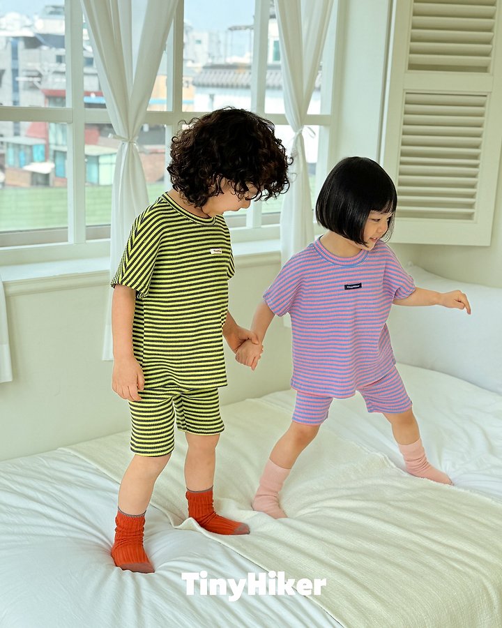 Hiker - Korean Children Fashion - #childofig - Stripe Biker Set - 6