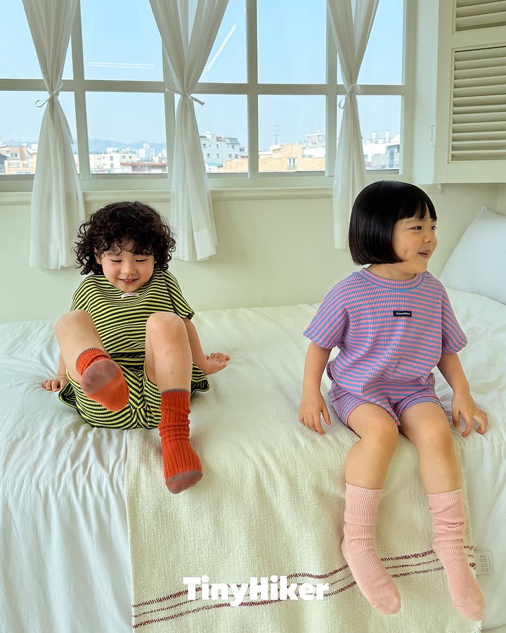Hiker - Korean Children Fashion - #designkidswear - Stripe Biker Set - 8