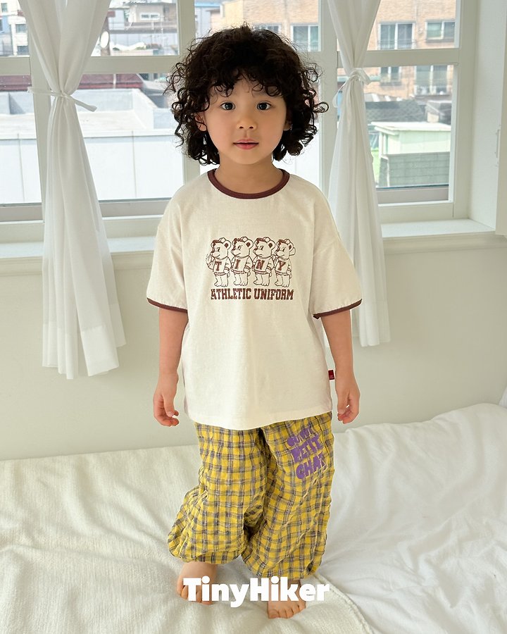 Hiker - Korean Children Fashion - #discoveringself - Bear Paw Check Jogger Pants - 10