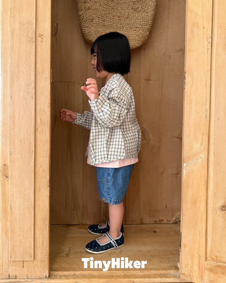 Hiker - Korean Children Fashion - #kidsshorts - Cotton Check Cardigan - 6