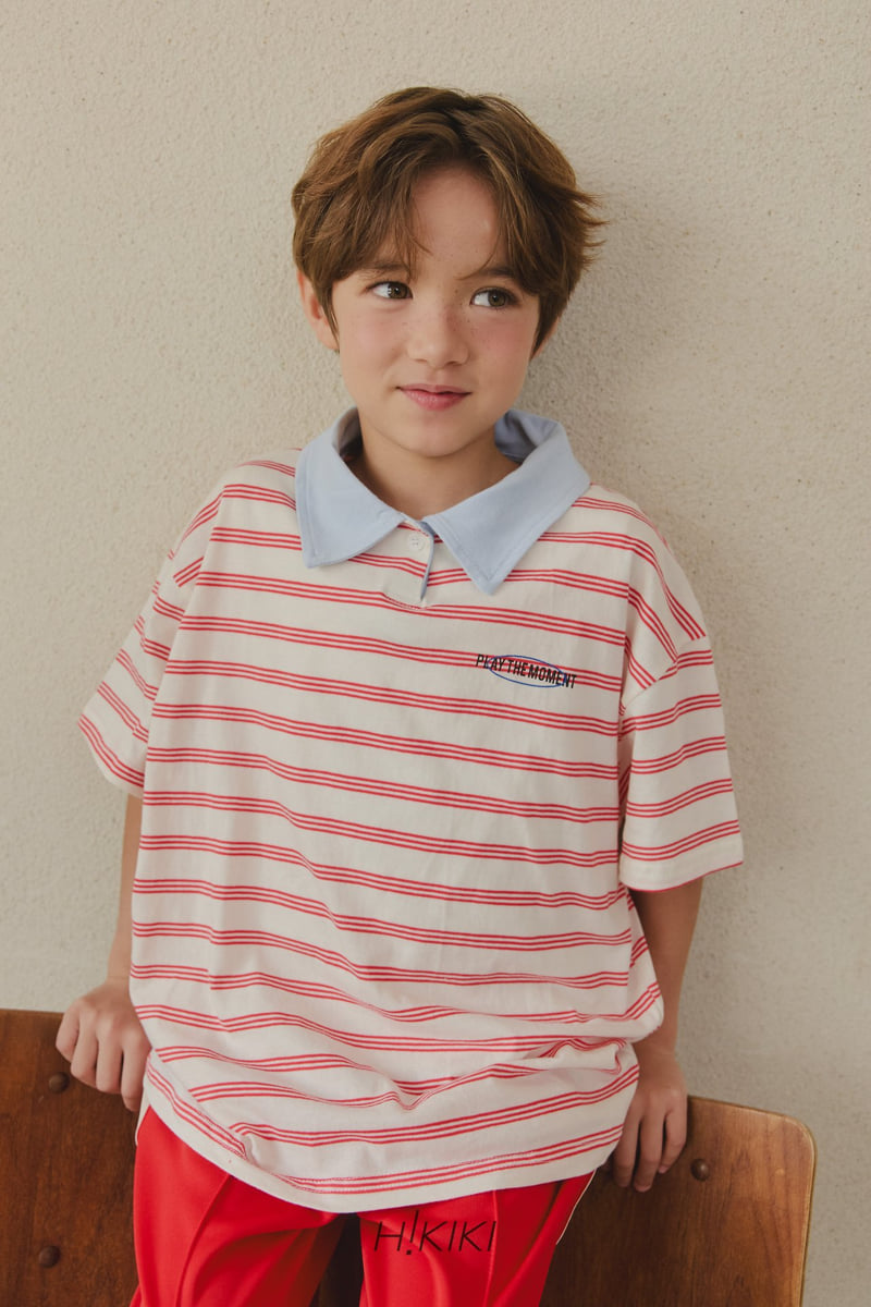 Hikiki - Korean Children Fashion - #kidzfashiontrend - Collar Stripe Tee - 11