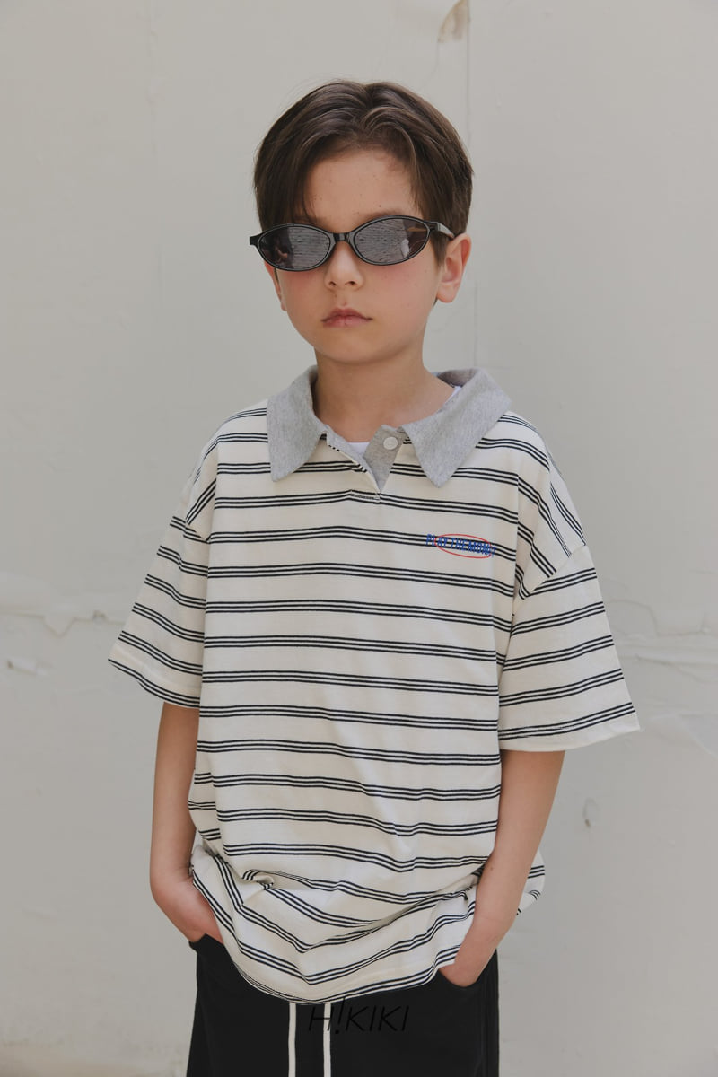 Hikiki - Korean Children Fashion - #stylishchildhood - Collar Stripe Tee - 3