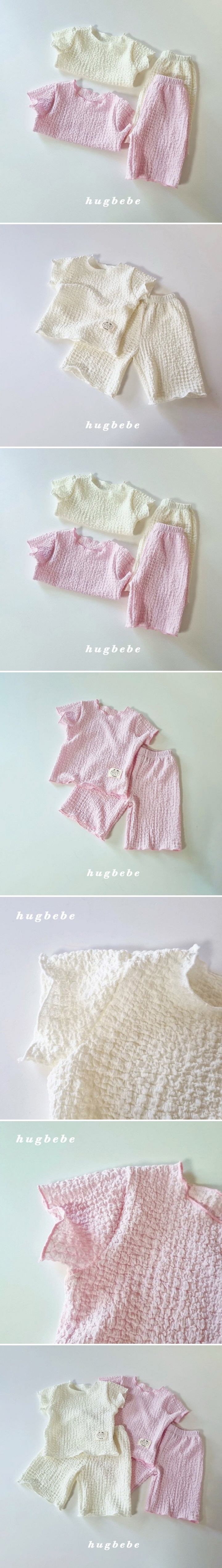 Hug Bebe - Korean Baby Fashion - #babygirlfashion - Cloud Seersucker Set