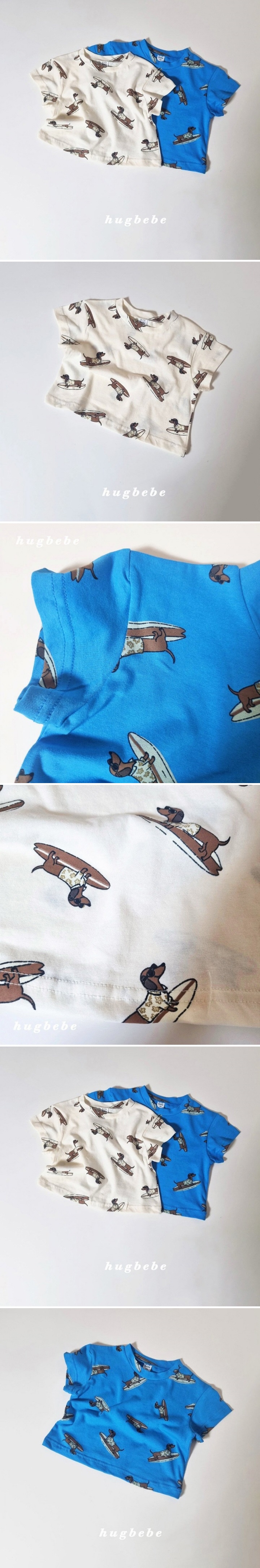 Hug Bebe - Korean Baby Fashion - #babyoninstagram - Surfing Dachshund Tee